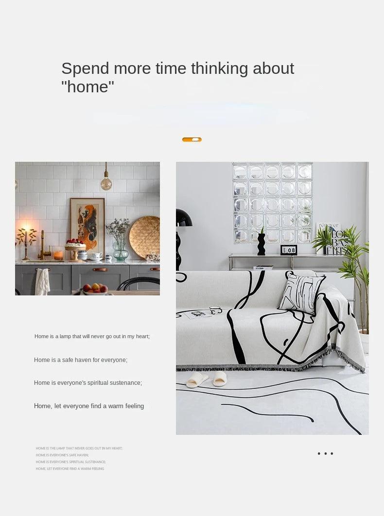 Black Chenille Sofa Cover for Dust Protection - Smarsty