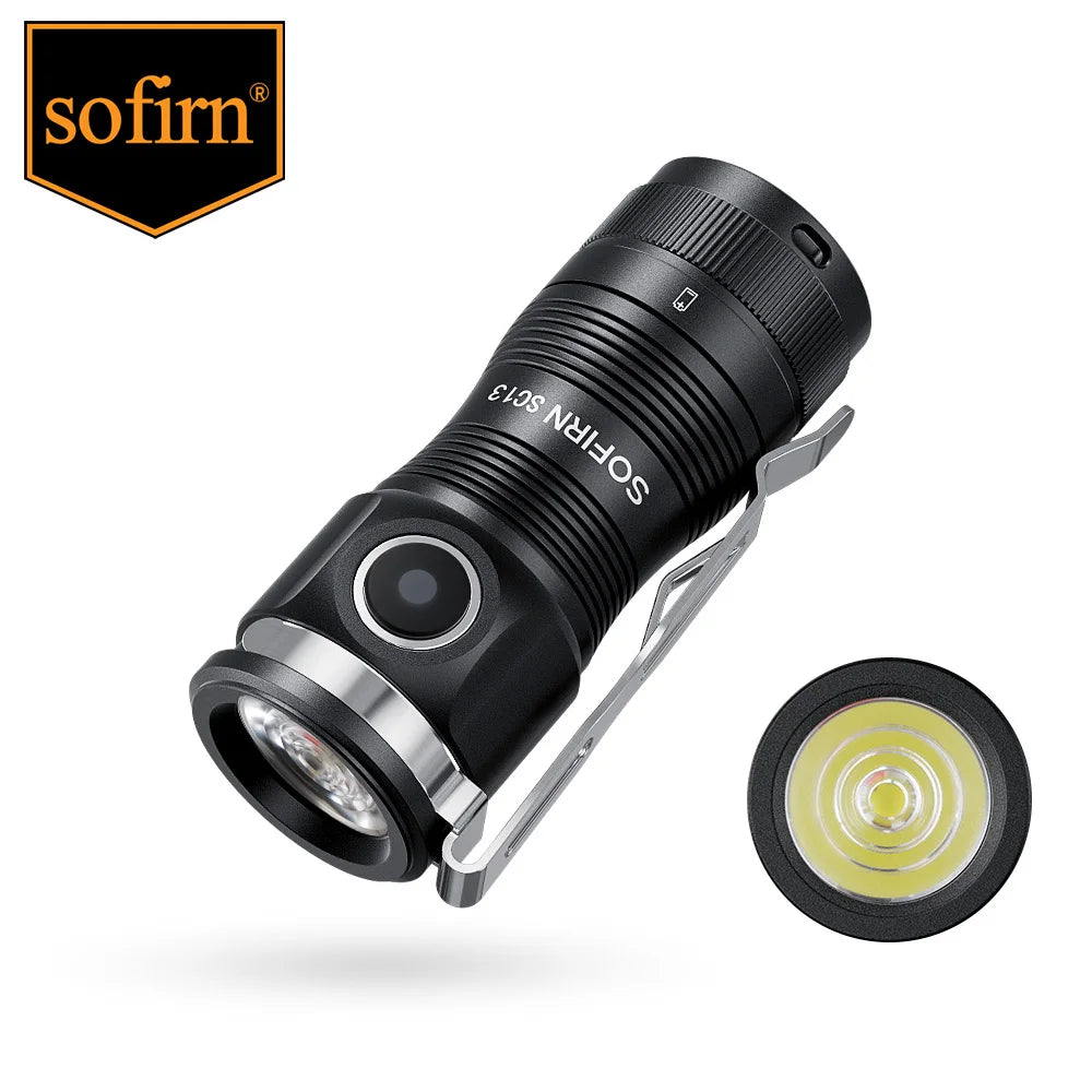 Sofirn SC13 519A 5000K Mini Powerful Led Light LED 1100lm 18350 Rechargeable Flashlight with Magnetic by Smarsty