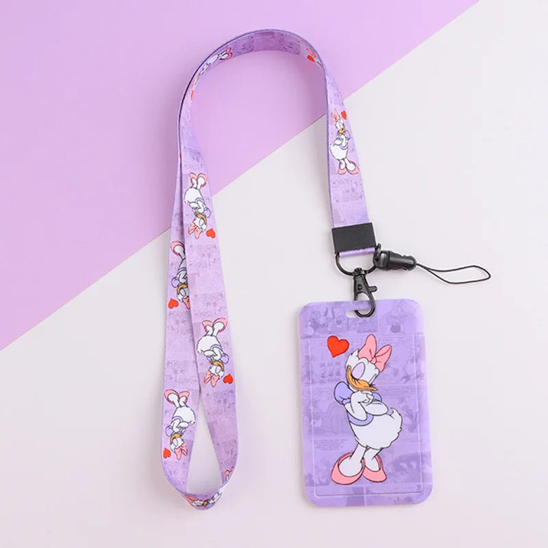 Disney Minnie Card Holders Lanyards Girls Door Card Case Hanging Rope Badge Holder Neck Strap Business Card Small Gift