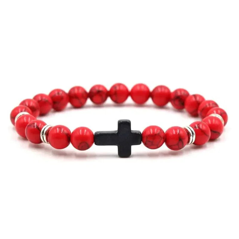 Natural Stone Beads Rosary Bracelet for Meditation - Smarsty