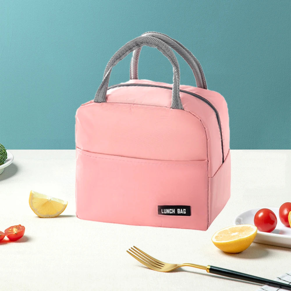 Thickened Insulated Bento Bag Portable Solid Hue Lunch Box - Smarsty