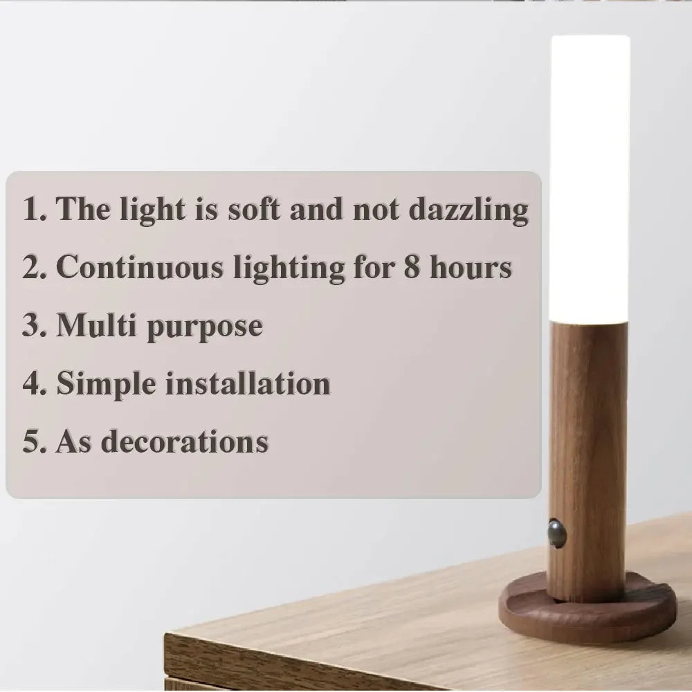 Intelligent Wooden Magnetic LED Night Light for Safety - Smarsty