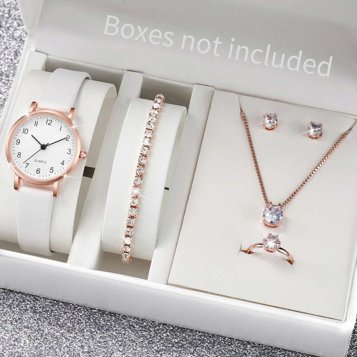 Fashion Women's Quartz Watch with Leather Band and Diamonds - Smarsty