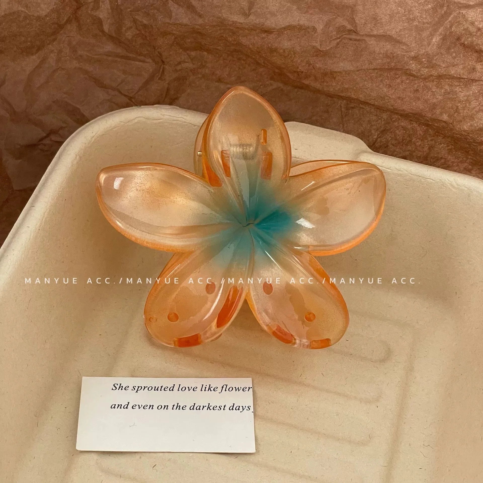 Elegant Gradient Flower Hair Clips Large Secure Hold - Smarsty