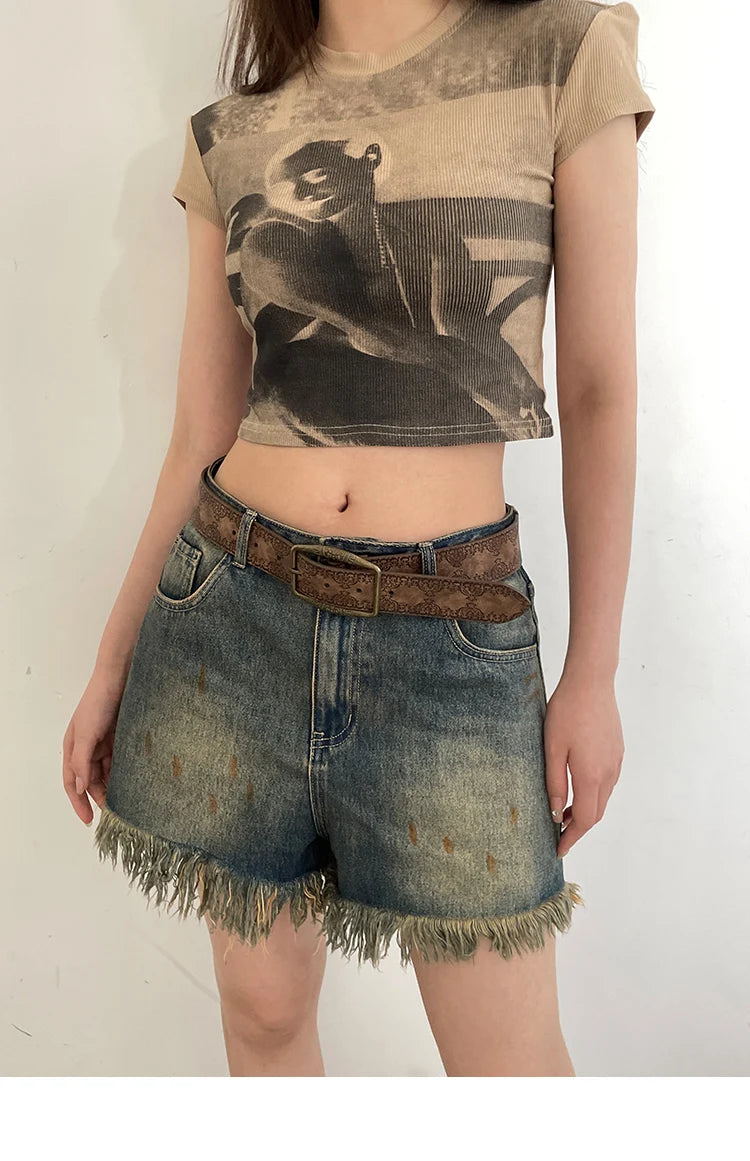 Y2K Retro Women Belt Casual PU Leather Brown - Smarsty