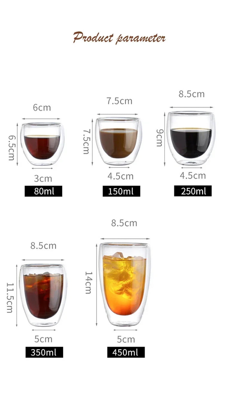 Double Wall Insulated Glass Mugs for Coffee and Tea - Smarsty