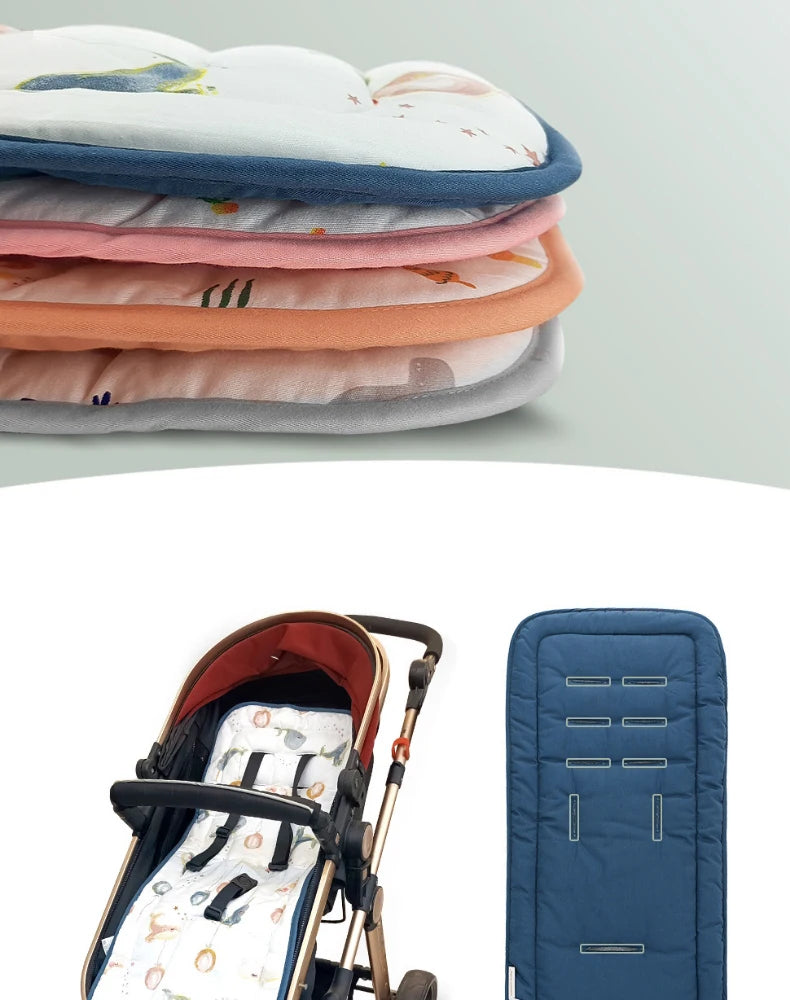 Comfortable Cotton Baby Stroller Pad Four Seasons General Soft Seat Cushion Child Cart Seat Mat Kids Pushchair Cushion For 0-27M by Smarsty