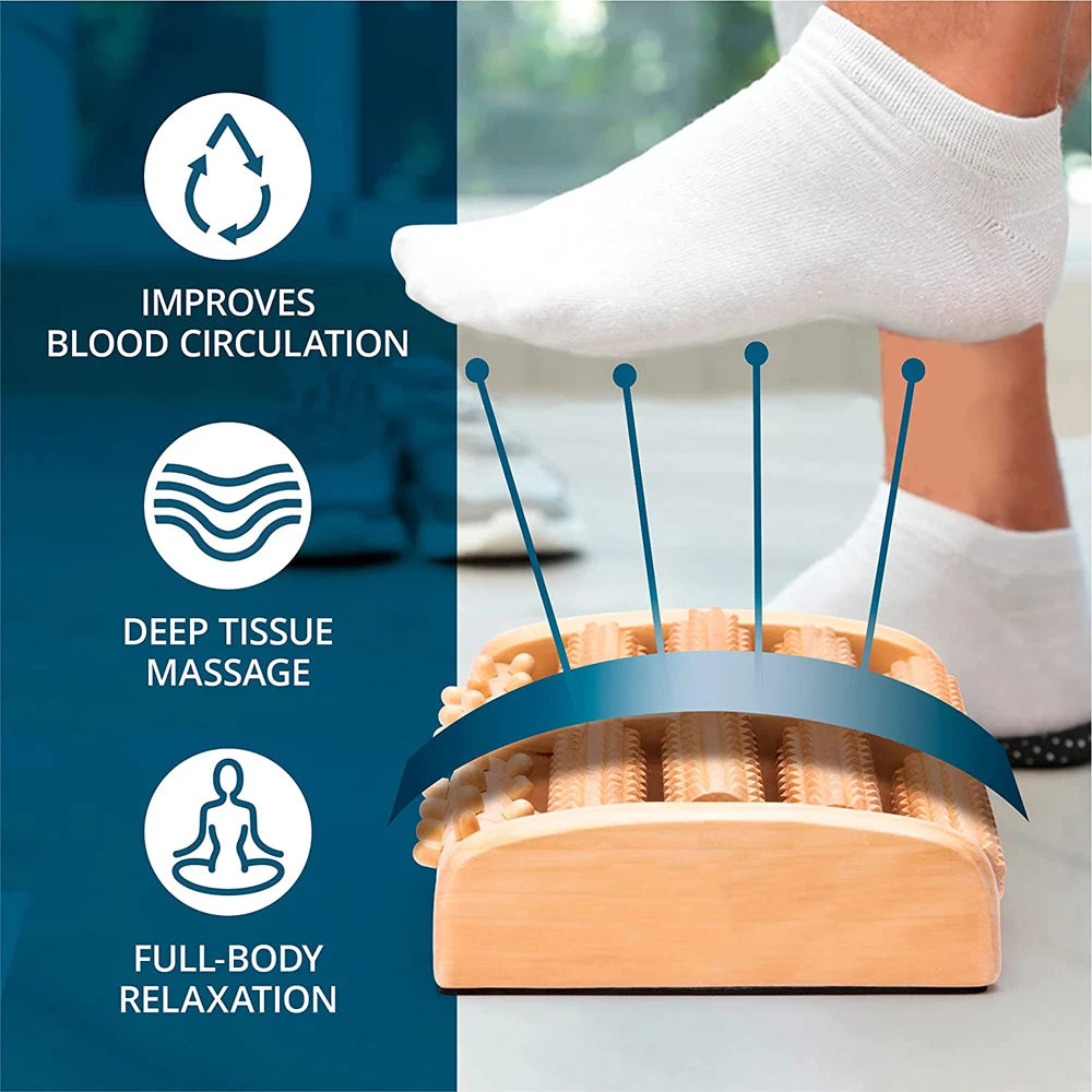 Wooden Foot Roller for Plantar Fasciitis Relief - Smarsty