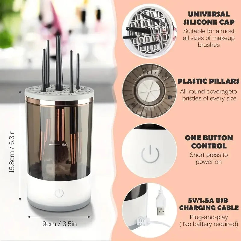 USB Portable Electric Makeup Brush Cleaner for Quick Cleaning - Smarsty