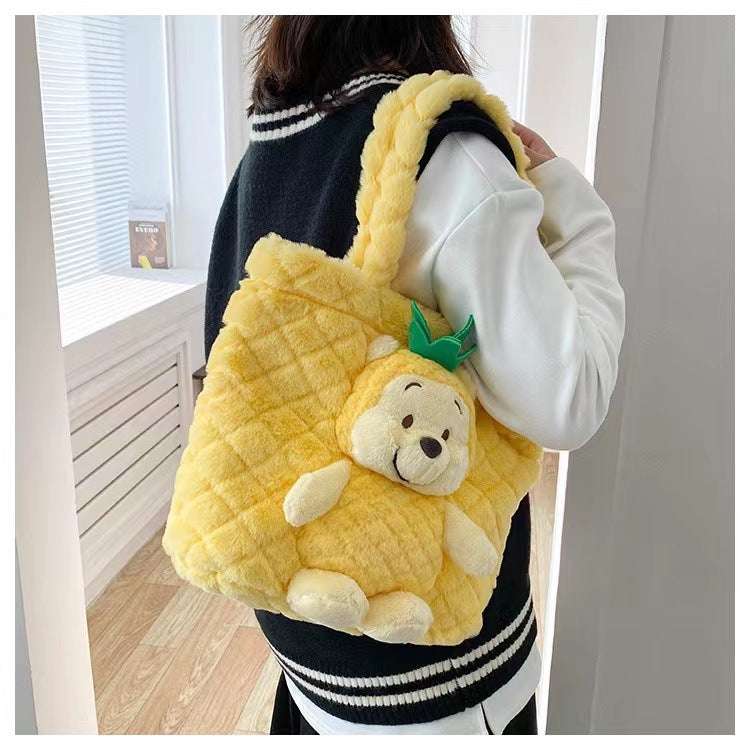 Disney Stitch Plush Shoulder Bag Cute Strawberry Bear - Smarsty