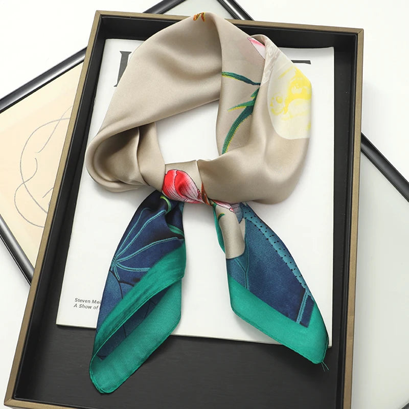 Women Silk Scarf Small Satin Square Neck Wrap - Smarsty