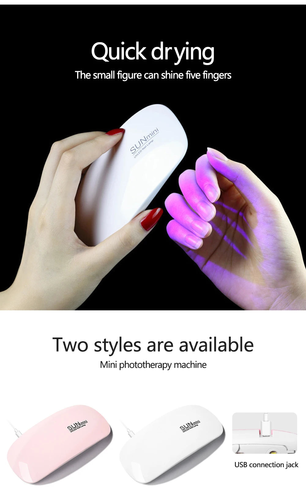 Foldable 6W UV LED Nail Lamp for Quick Drying - Smarsty
