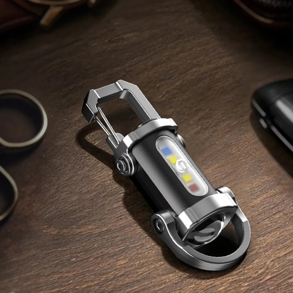 Mini Flashlight Multifunctional COB LED Keychain Flashlight 7 Gear Ultralight Camping Flashlight Waterproof for Camping Hiking