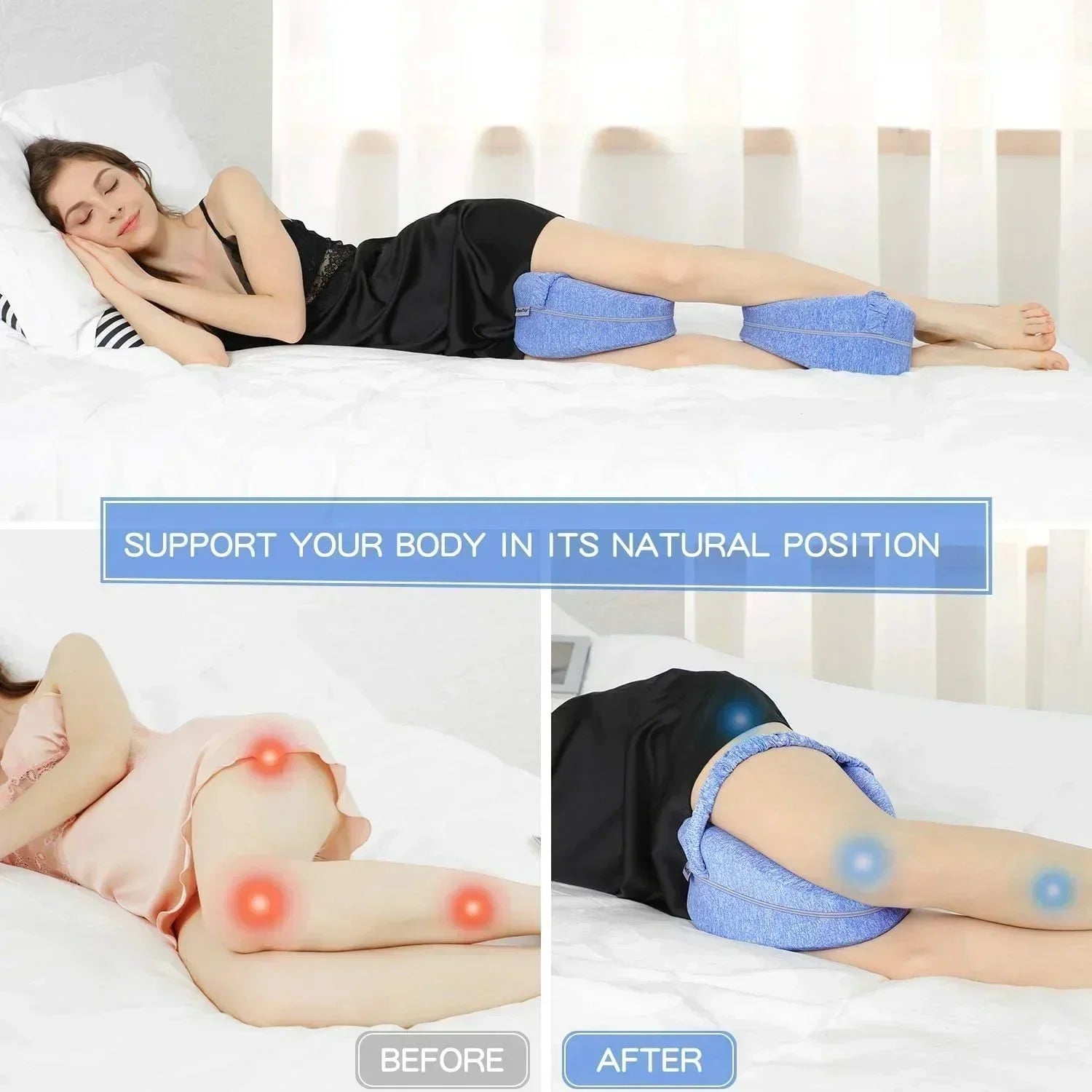 Memory Foam Leg Pillow for Pregnancy and Sciatica Relief - Smarsty