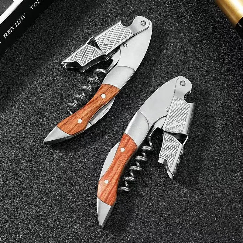 Stainless Steel Wine Corkscrew With Wood Handle - Smarsty