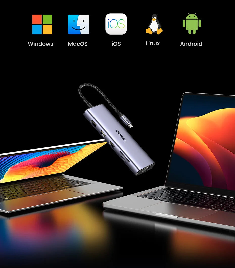 USB C Multiport Hub 4K HDMI Ethernet Dock PD100W Compact