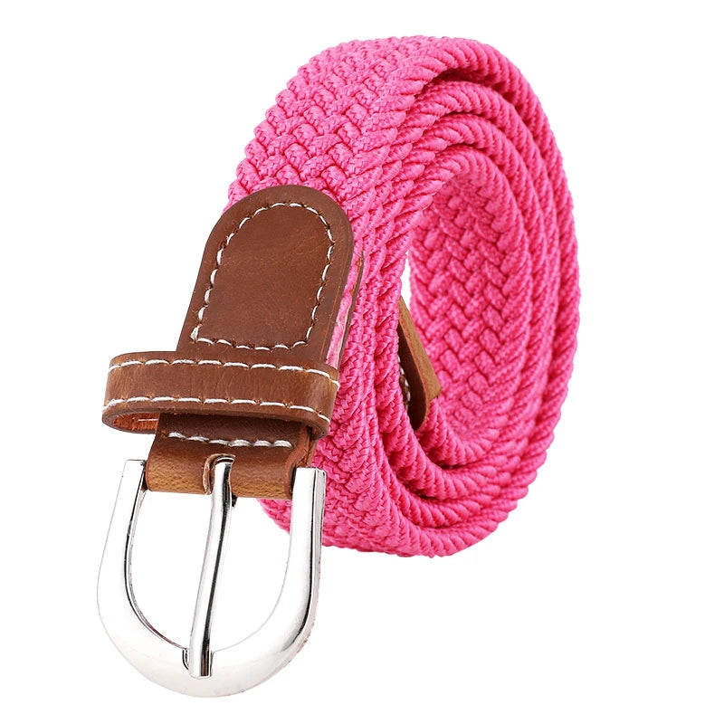 Women Elastic Woven Belt Casual Versatile Denim Accessory - Smarsty