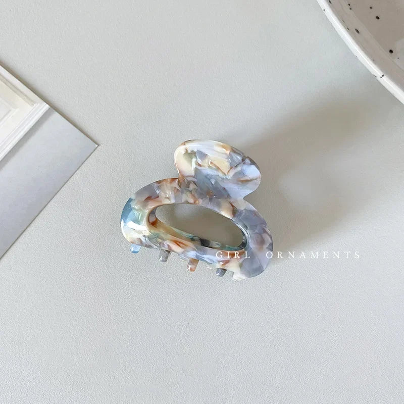 Small Acetate Hair Claw Clips Elegant Colorful Hollow - Smarsty