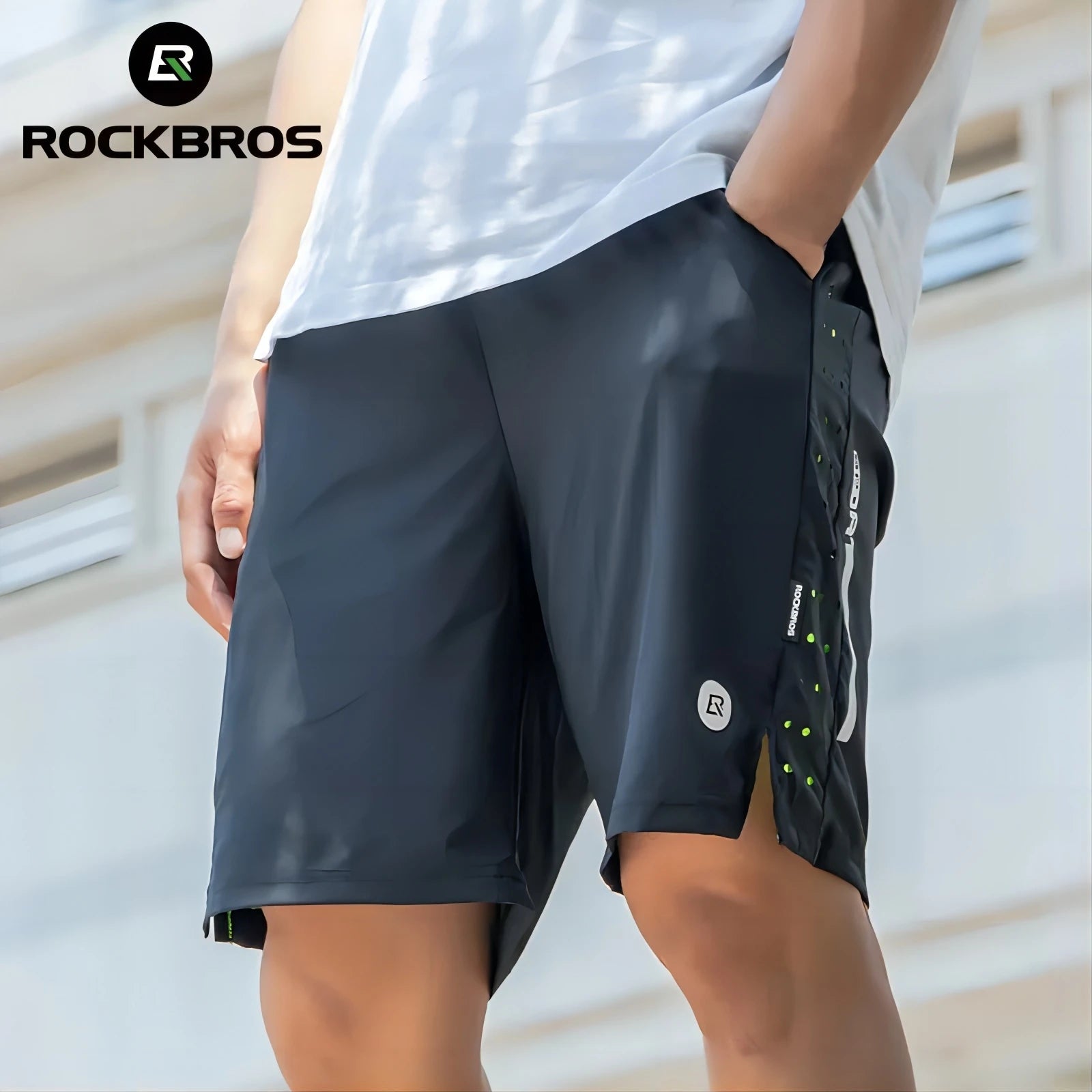ROCKBROS Running Shorts Unisex Clothing Exercise Gym Shorts Spandex Jogging Fitness Breathable Cycling Outdoor Sports Asian Size - Smarsty