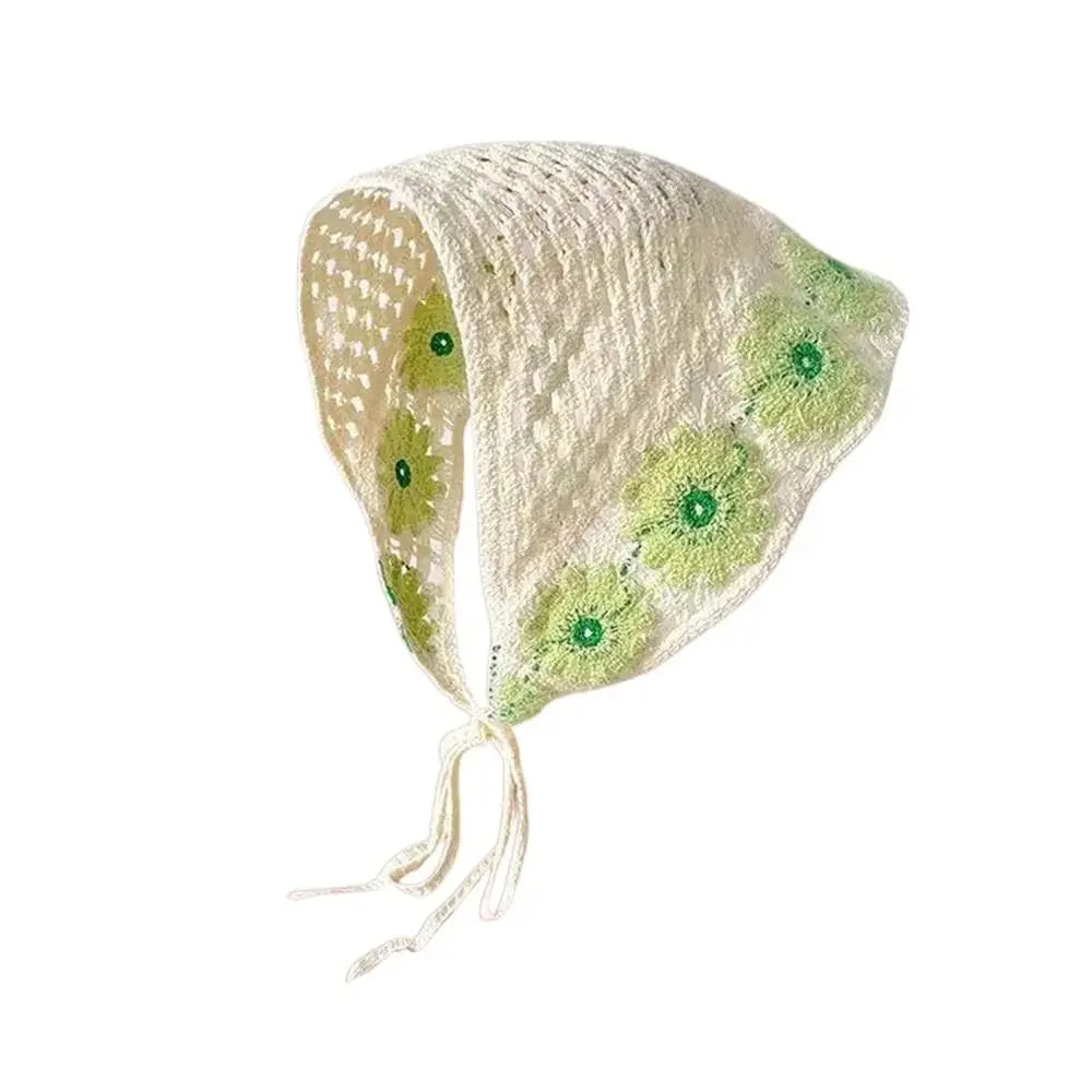 Lace Triangle Scarf Breathable Summer Crochet Headband - Smarsty