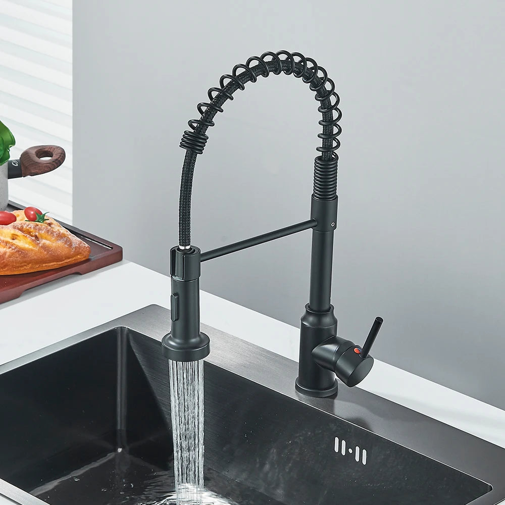 Matte Black Kitchen Faucet With Single Handle Design - Smarsty