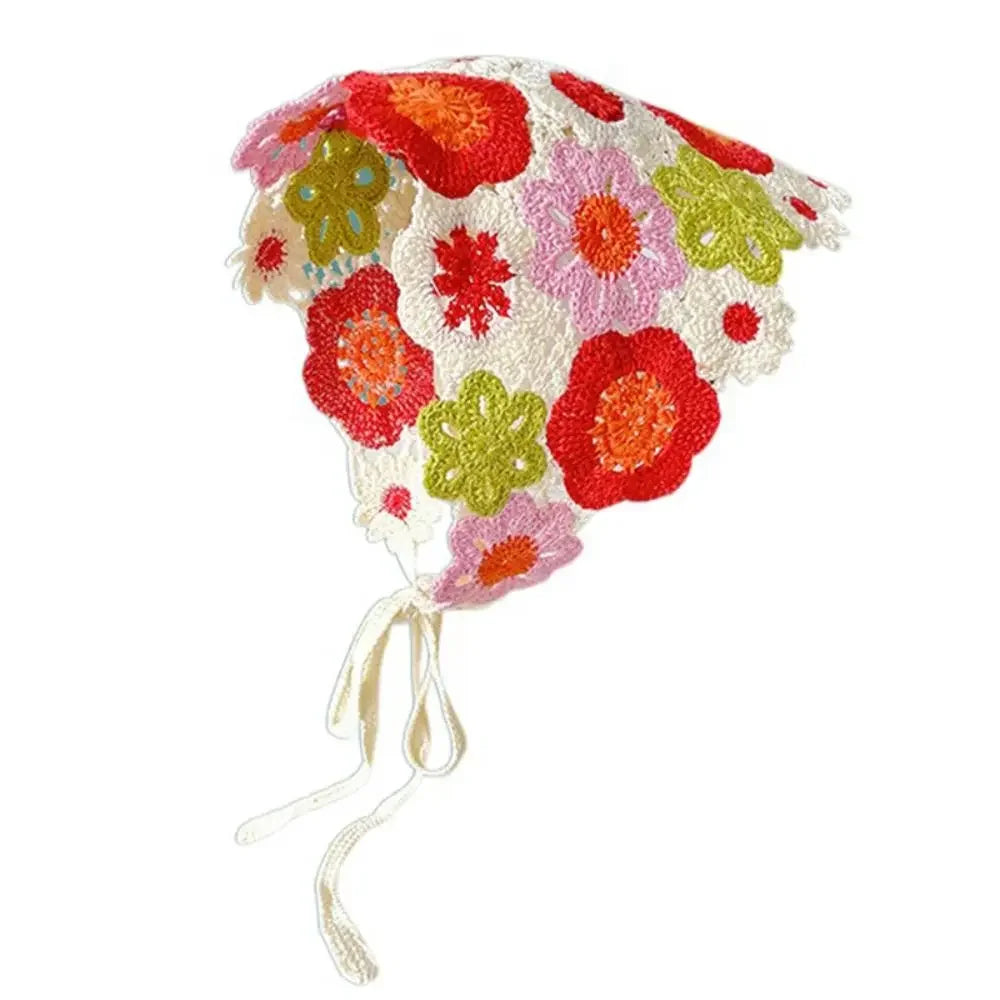 Lace Triangle Scarf Breathable Summer Crochet Headband - Smarsty