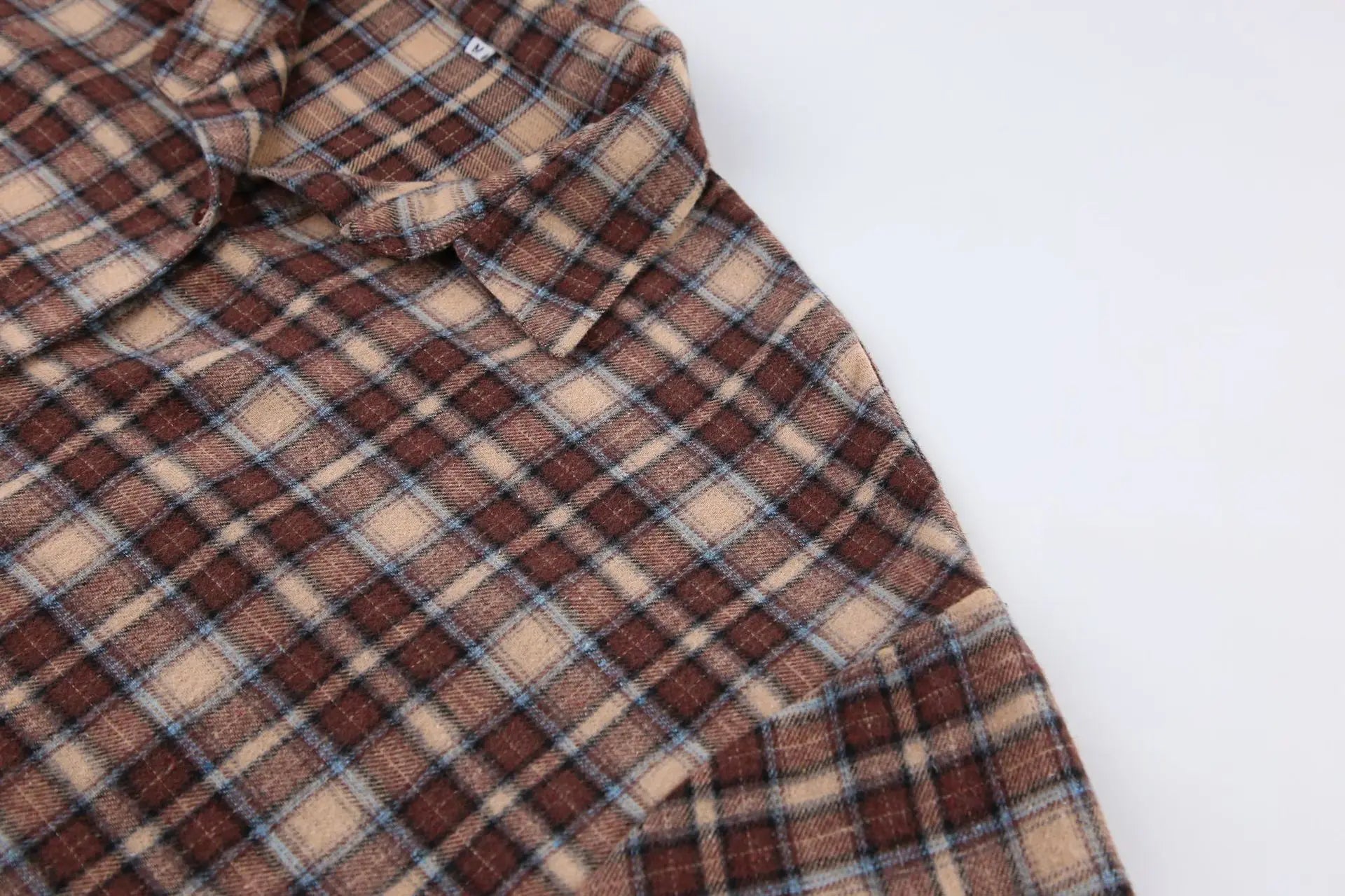 Spring Autumn Vintage Plaid Checkered Shirt Women's Long Sleeve Blouse Loose Single Breasted Casual Shirt - Smarsty