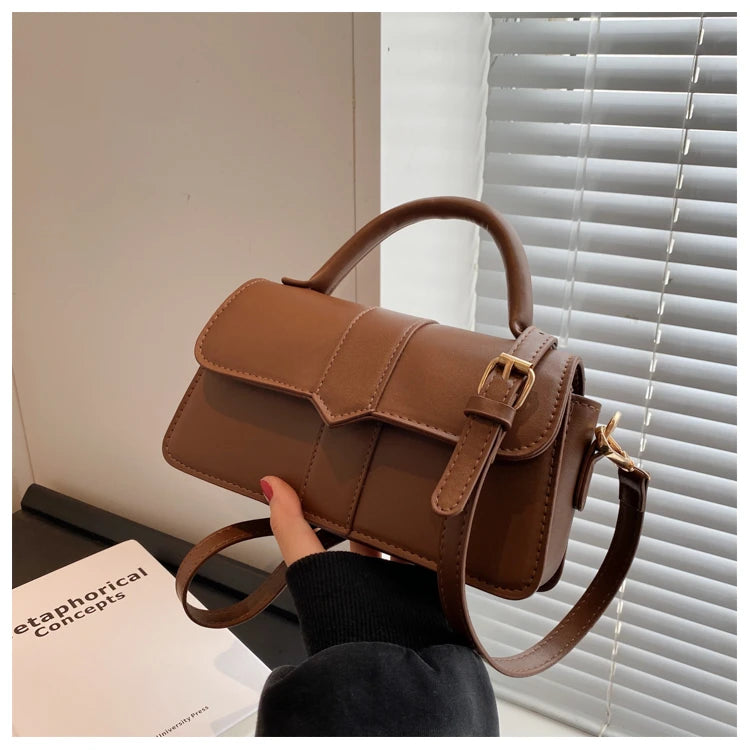 Versatile PU Leather Shoulder Bag For Women Square Satchel - Smarsty