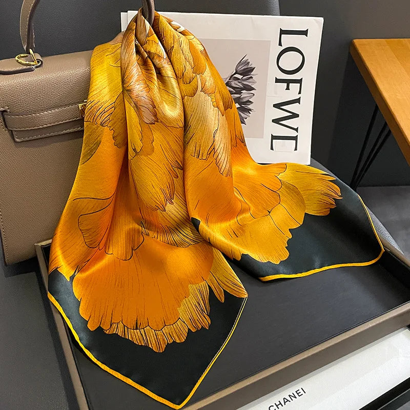 Luxury Silk Satin Scarf for Women with Sun Protection - Smarsty