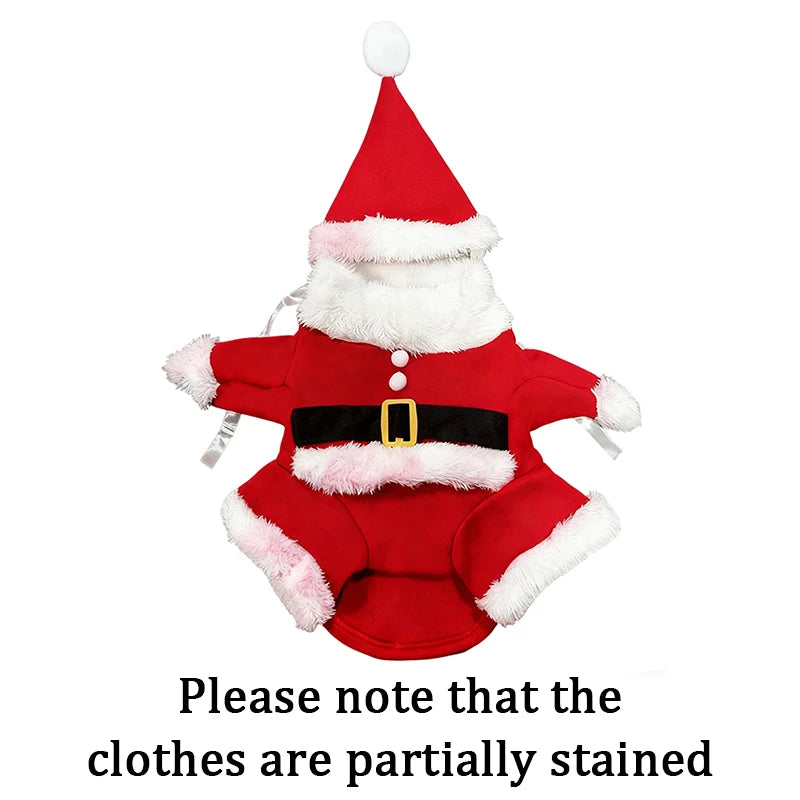 Christmas Pet Costumes Cute Kitten Santa Claus Clothes For Small Medium Dogs Cats Holiday Party Dress Up Apparel Sphynx Outfits - Smarsty