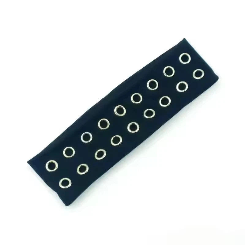 Punk Grunge Wide Elastic Headband Stretchy Metal Look - Smarsty