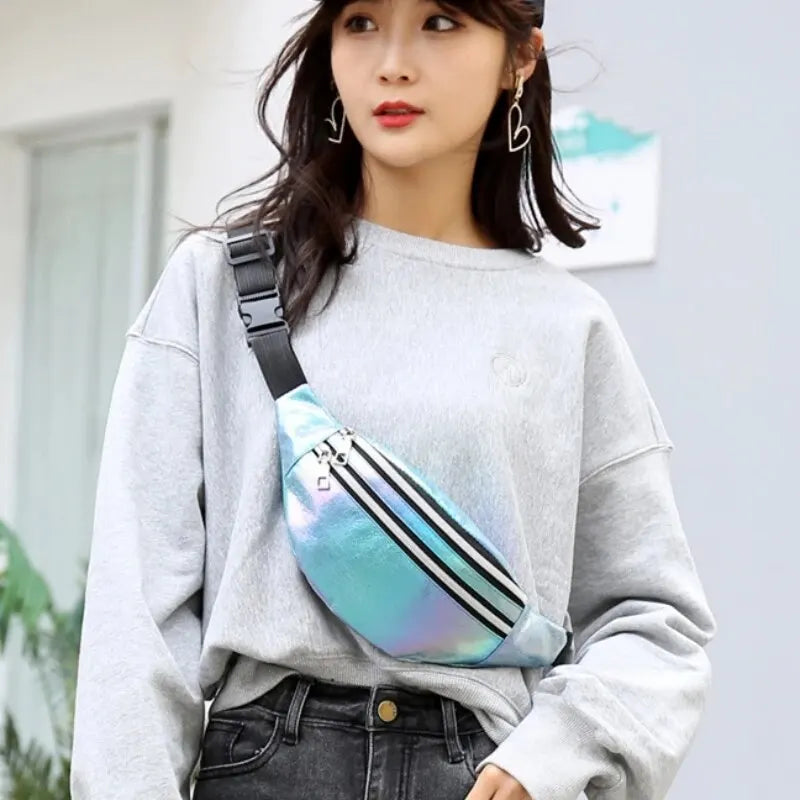 Holographic Fanny Pack Waist Bag For Travel And Beach - Smarsty