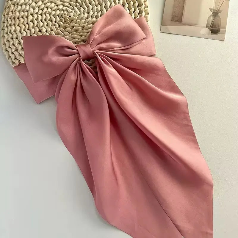 Extra Large Satin Bow Hairpin for Women - Smarsty