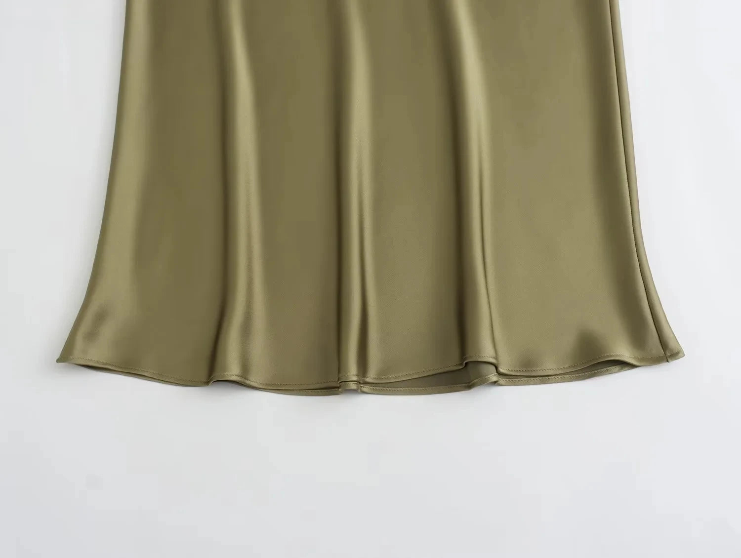 TRAFZA 2024 Y2K Casual Women Long Skirt Spring Elastic High Waisted A-Line Casual Female Satin Skirts High Street Lady Skirts - Smarsty