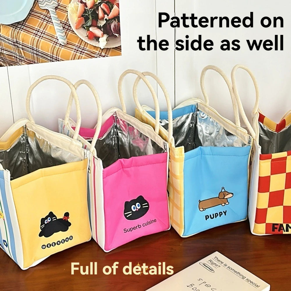 Cute Kitten Insulated Lunch Box Bag With Large Capacity - Smarsty