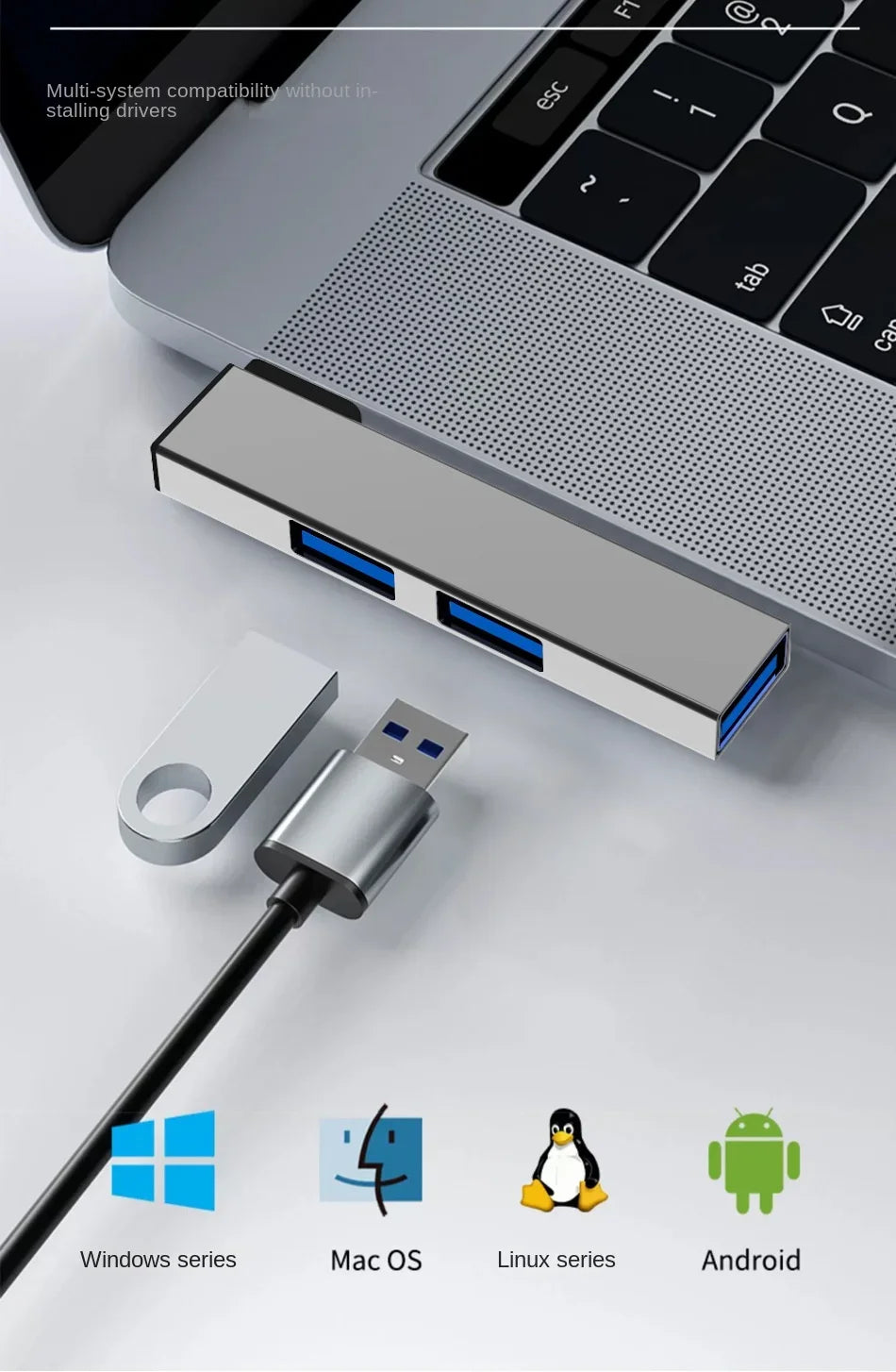 Type C USB Hub UltraSlim Three Port OTG USB 3.0