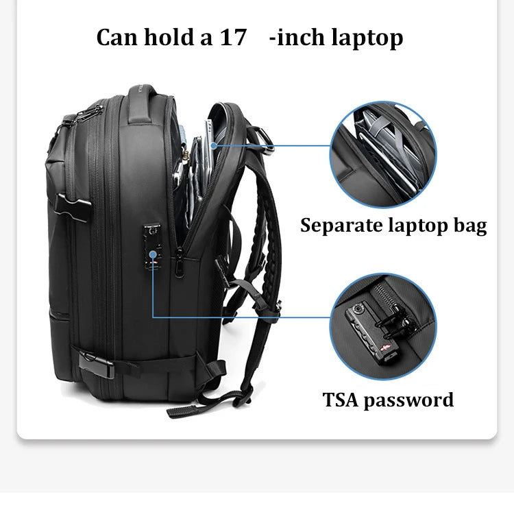 Travel Men 17 inch Laptop Backpack vacuum compression Backpack Business Large Capacity school Backpack expand outdoor backpack - Smarsty
