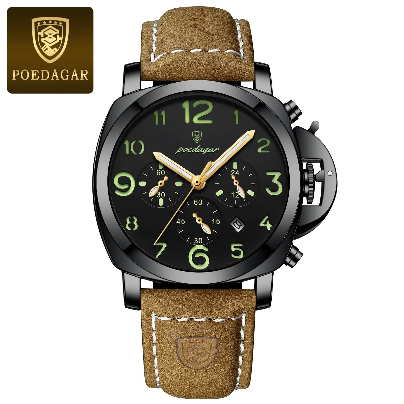 Luxury Waterproof Military Watch for Men Luminous Leather - Smarsty