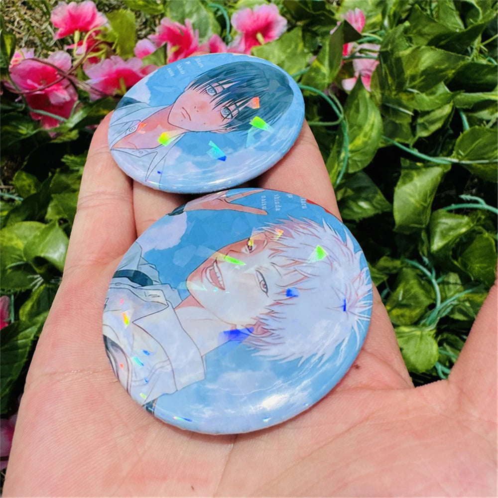 58mm Anime The Summer Hikaru Died Tsujinaka Yoshinori Cosplay COSTUME Badge Pin SPTE Tinplate Brooch Prop Xmas Gift - Smarsty