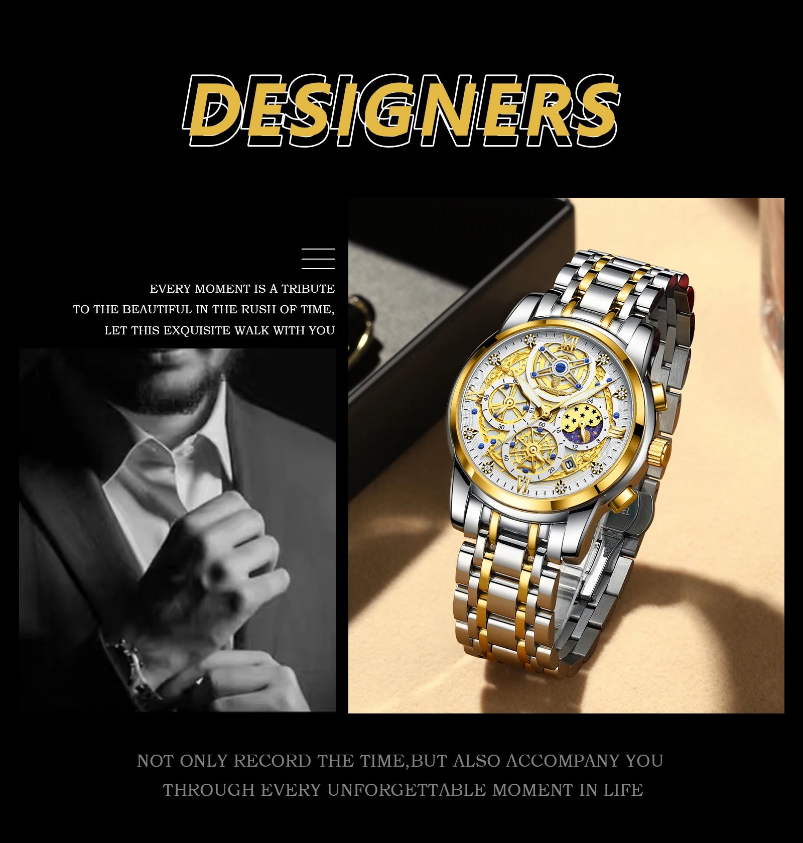 Luxury Waterproof Men's Chronograph Watch with Luminous Date - Smarsty