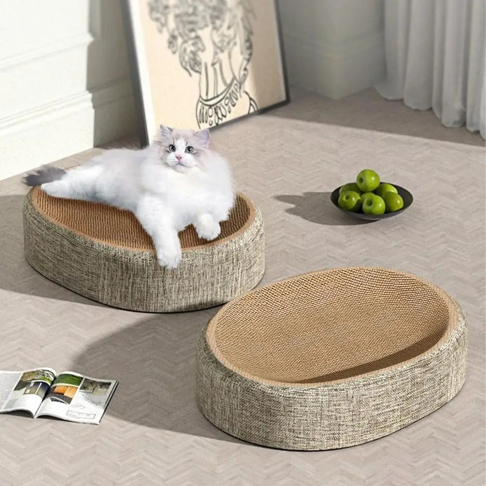 Oval Scratch Pad Cat Bed for Comfort and Play - Smarsty