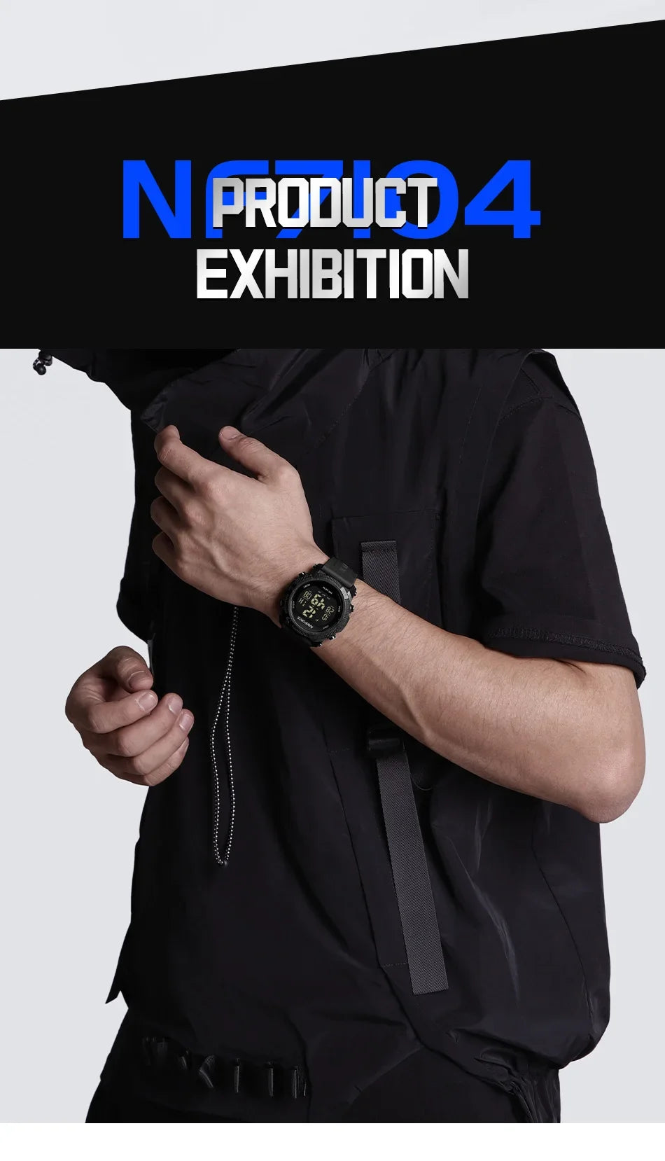 NAVIFORCE NF7104 Men's Waterproof Digital Watch with Alarm - Smarsty