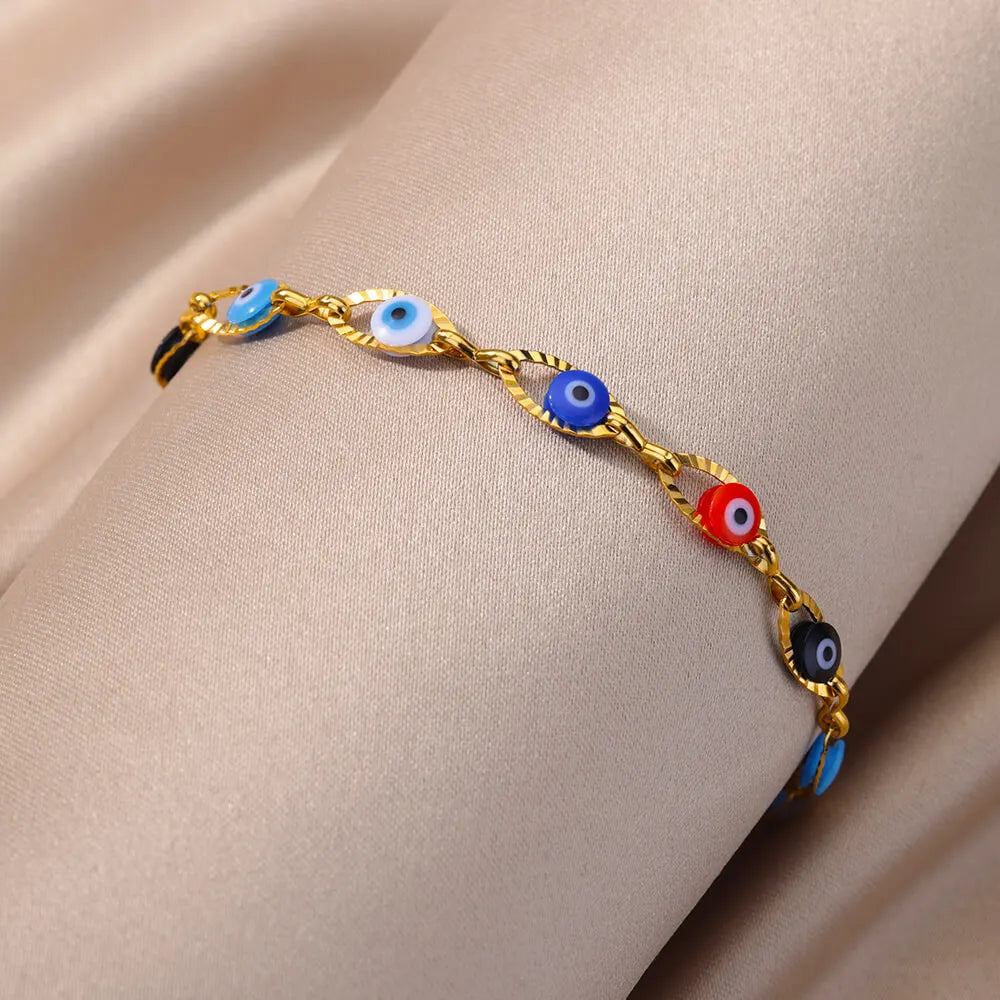 Gothic Rainbow Evil Eye Bracelet for Women - Smarsty