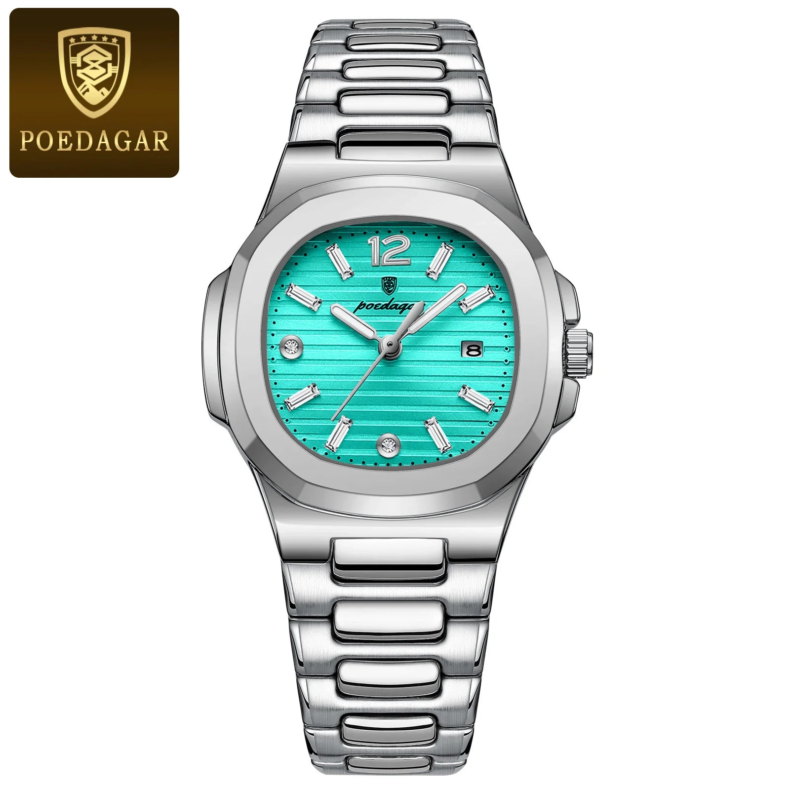 POEDAGAR Luxury Square Watch For Woman Luminous Waterproof Date Ladies Watch Elegant Women's Quartz Watches Simple Female Clock - Smarsty