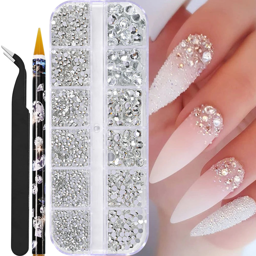 Mini Caviar Beads Nail Art Set with Magnetic Pen - Smarsty