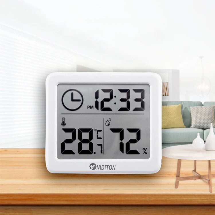 Digital Clock Desk Clock with Temperature and Humidity Display - Smarsty