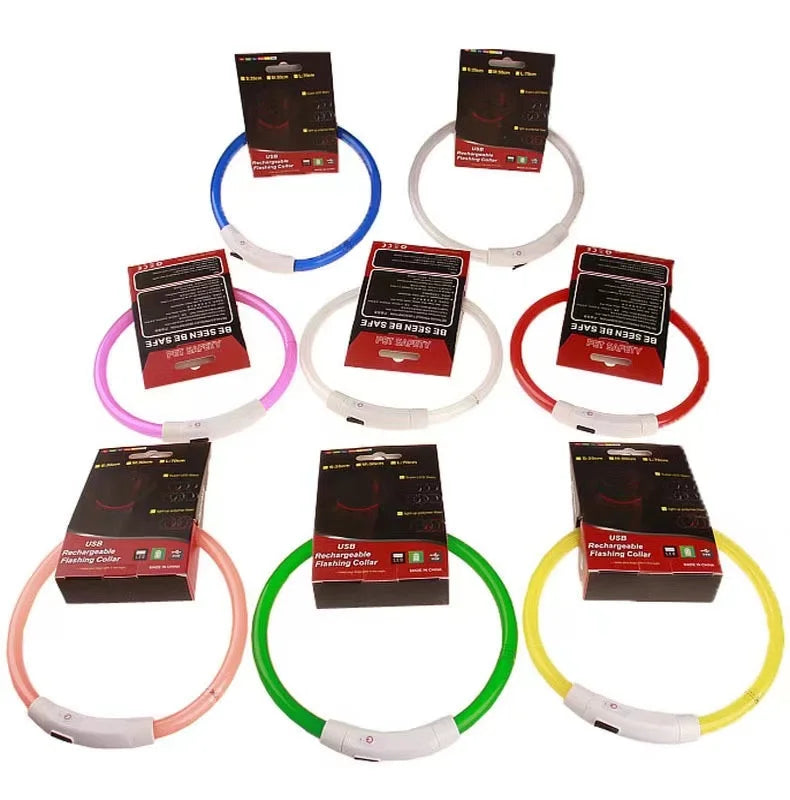 USB Rechargeable LED Dog Collar for Night Safety - Smarsty