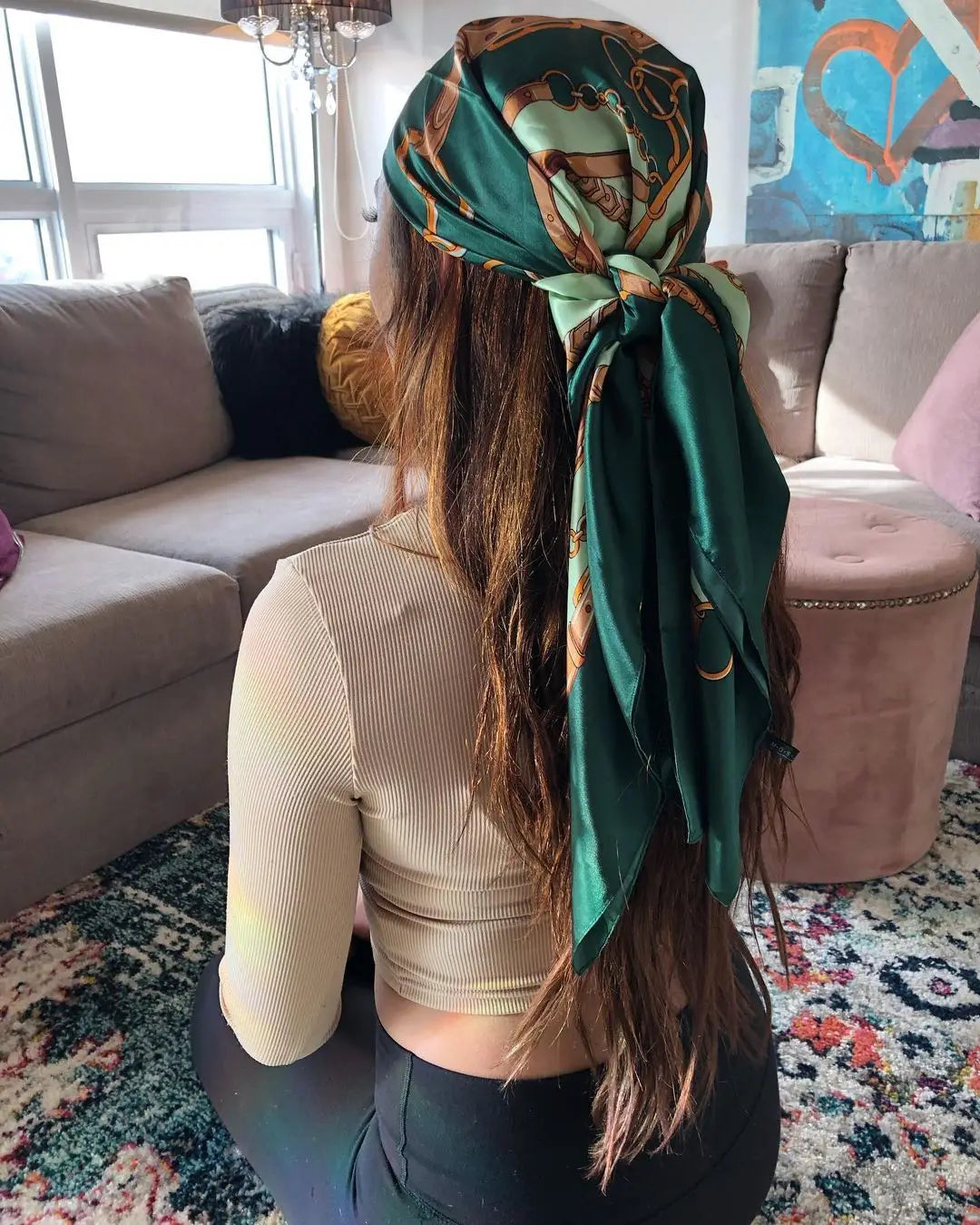 Luxury Silk Satin Hijab Scarf For Women Square Shawl - Smarsty