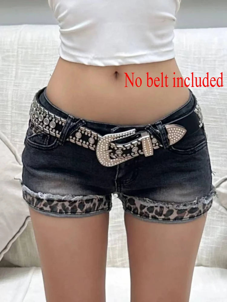 Summer Women Y2k Streetwear Gyaru Harajuku Fashion Grunge Vintage Coquette Low Rise 2000s Jean Shorts Denim Hot Pants Japanese - Smarsty