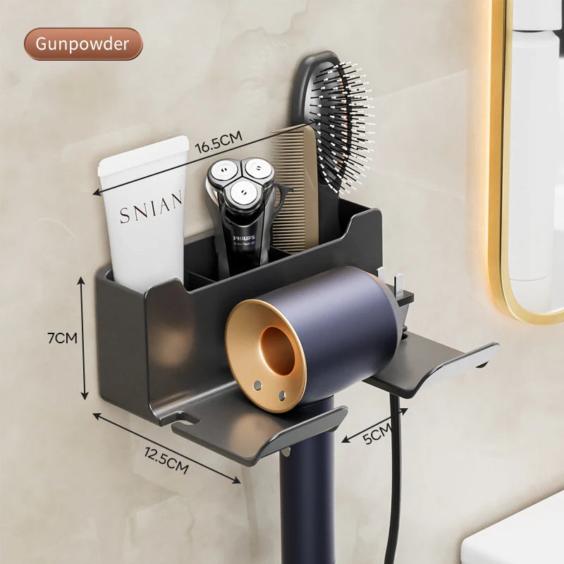 Wall Mounted Hair Dryer Holder Organizer for Bathrooms - Smarsty